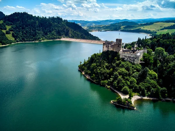 Belle Vue Panoramique Aérienne Château Niedzica Également Connu Sous Nom — Photo