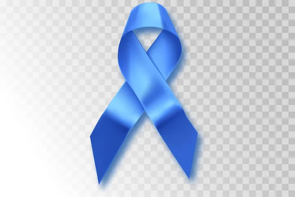 Hombres cancerosos. Conocimiento de la salud de los hombres en noviembre con cinta azul de cáncer de próstata sobre fondo transparente. Apoyar a las personas que viven y enferman. — Vector de stock