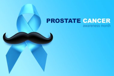 Kurdele kanseri. Mavi arka planda mavi prostat kanseri kurdelesi ile Kasım ayında erkek sağlığına ilişkin farkındalık. Adrenokortikal konsept.