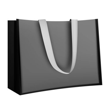 Pamuk çanta modeli, alışveriş modeli için tekstil çantası. Vektör illüstrasyonu beyaz arkaplanda izole edildi.