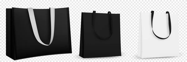 Bolsas de tela de algodón bolsa de compras. Objeto maqueta de identidad corporativa. Plantilla en blanco eco tote algodón — Vector de stock