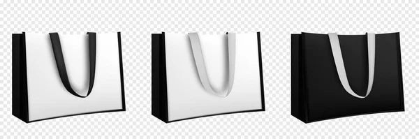 Saco de compras isolado. Modelo em branco tote eco algodão. Modelo ecológico em branco, modelo de sacos. Ilustração vetorial isolada. — Vetor de Stock