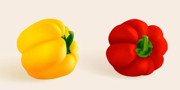 Pimienta en rodajas, pimienta húngara, pimiento dulce realista. Capsicum habanero colorido pimentón aislado sobre fondo claro. — Archivo Imágenes Vectoriales