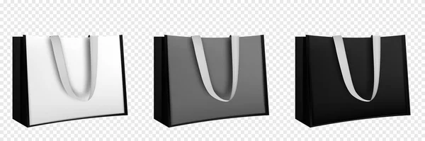 Pamuk çanta modeli, alışveriş modeli için tekstil çantası. Vektör illüstrasyonu beyaz arkaplanda izole edildi. — Stok Vektör