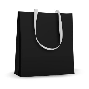 Alışveriş torbası izole edilmiş. Pamuk eko boş şablon taşır. Boş eko şablonu, Bags modeli. Vektör çizimi izole edildi.