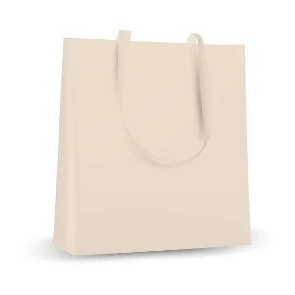 Mockup saco de algodão, saco de tote têxtil para compras mockup. Ilustração vetorial isolada sobre fundo branco. —  Vetores de Stock