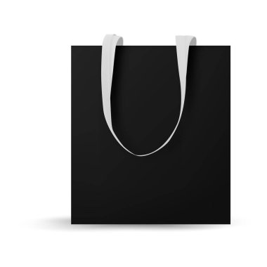 Pamuk çanta modeli, alışveriş modeli için tekstil çantası. Vektör illüstrasyonu beyaz arkaplanda izole edildi.