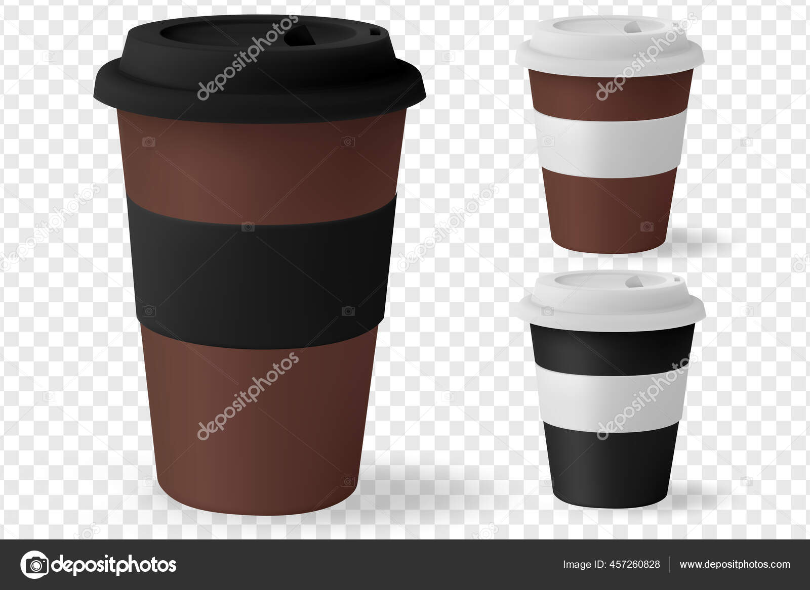 Download White Mockup Paper Cup For Hot Coffee With Black Lid Isolated On White Background Takeaway Blank Small Tea Cup For Your Design Text Or Banner Of Brand Vector Image By C
