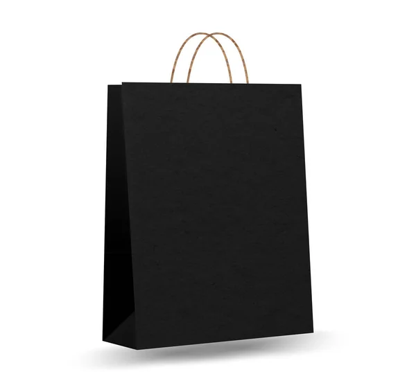 買い物袋のモックアップ。白い背景に隔離された紙のパッケージ。クラフト紙の袋の現実的なモックアップ. — ストックベクタ