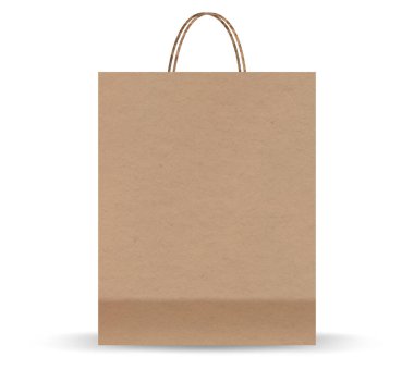 Gerçekçi karton paket. Paket paketleri paket servis için. Kağıt paket beyaz arkaplanda izole edildi. Gerçekçi bir model..