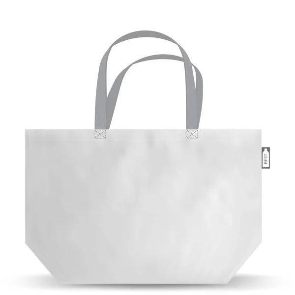 Compras RPET saco de algodão, preto e branco sacolas de compras identidade mock-up itens modelo transparente fundo. — Vetor de Stock