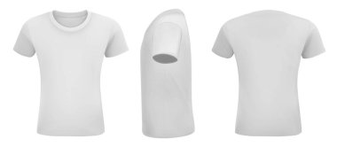 Gömlek maket seti. Sport boş gömlek şablonu ön ve arka görünüm. Siyah, gri ve beyaz ön tasarım. Vektör şablonu.