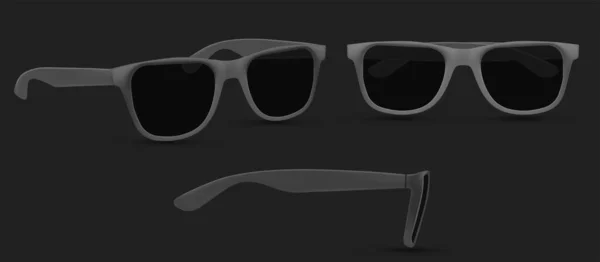 Icono de gafas de sol, gafas geek polarizadas, lente de sol hipster ocular. Mirada realista. Ilustración vectorial. Accesorio de moda. Aislado sobre fondo blanco. — Vector de stock