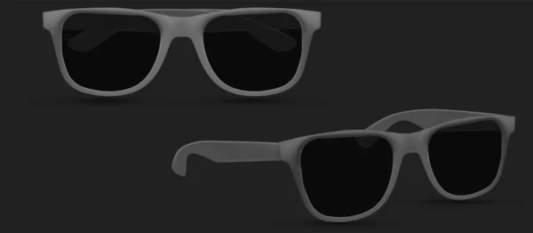 Playa de gafas de sol, Accesorio de moda. Gafas geek polarizadas, lentes de sol hipster oculares. Aislado sobre fondo blanco. Ilustración vectorial. — Vector de stock