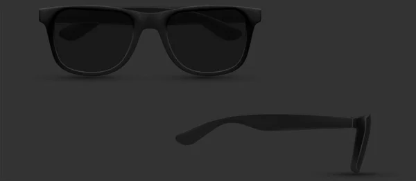 Sonnenbrille Nahaufnahme, polarisierte Geek-Brille, Hipster-Sonnenbrille Okular. Modeaccessoires. Isoliert auf weißem Hintergrund. Sonnenbrille, realistische Attrappe. — Stockvektor