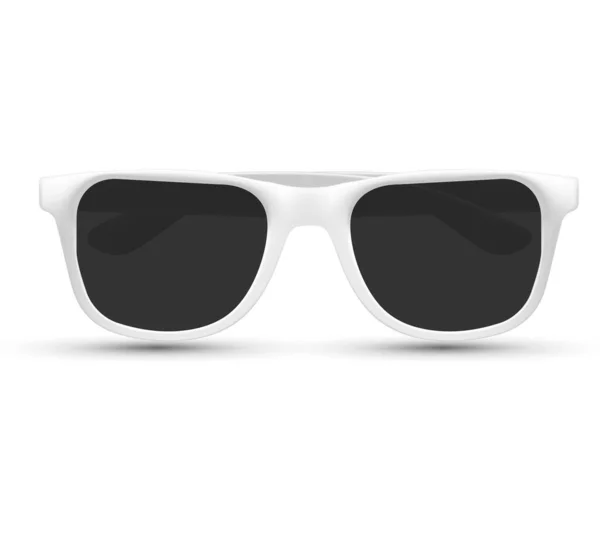 Solglasögon närbild, polariserade nördar glasögon, hipster sol lins okulär. Mode tillbehör. Isolerad på vit bakgrund.ummer Solglasögon, realistisk mockup. — Stock vektor