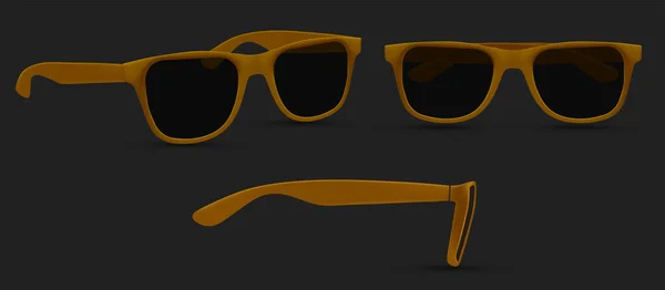 Zonnebril strand, Mode accessoire. Gepolariseerde nerd bril, hipster zonnebril oculair. Geïsoleerd op witte achtergrond. Vectorillustratie. Rechtenvrije Stockillustraties