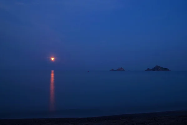 Nacht Blick Meer Mond — Stockfoto