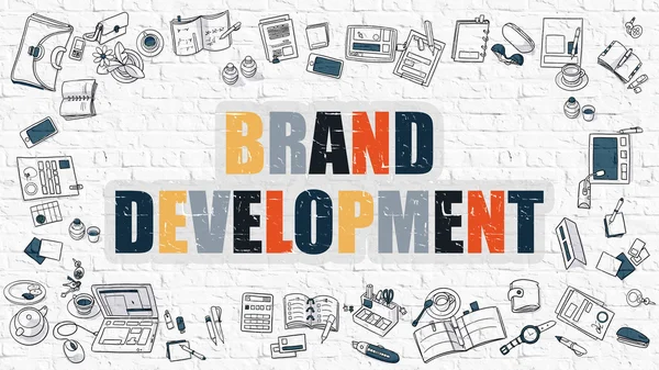 Brand Development in Multicolor. Doodle Design. — 스톡 사진