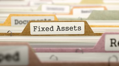 Fixed Assets Concept on File Label.