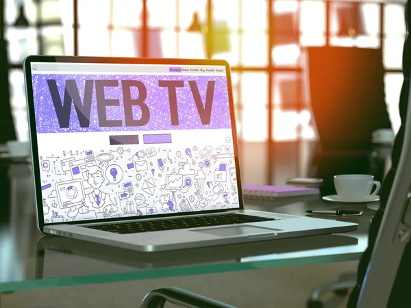 Laptop-Bildschirm mit Web-TV-Konzept. — Stockfoto