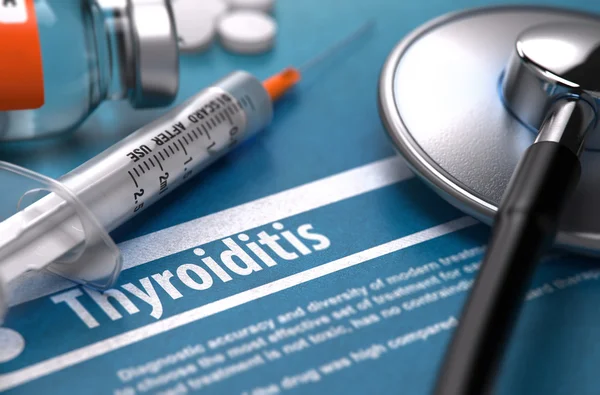 Thyroiditis. Medical Concept on Blue Background. — Stockfoto