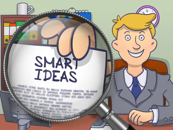 Smart Ideas through Magnifying Glass. Doodle Design. — Stockfoto