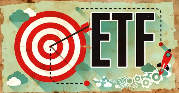 ETF op grunge poster in plat ontwerp. — Stockfoto
