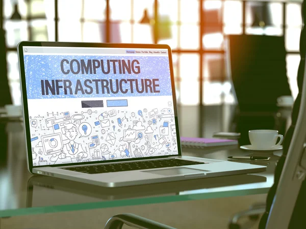 Laptop Screen with Computing Infrastructure Concept. — Stock Photo, Image