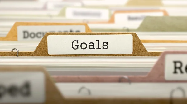 Goals on Business Folder in Catalog. — Stock Photo, Image