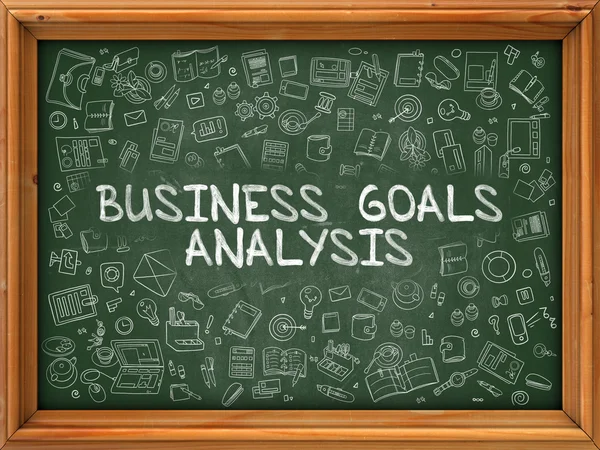 Business Goals Analysis - Hand Drawn on Green Chalkboard. — Stok fotoğraf