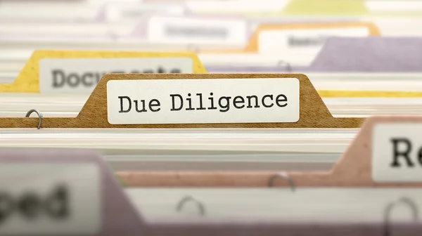 Due Diligence Concept on File Label. — Stock Photo, Image