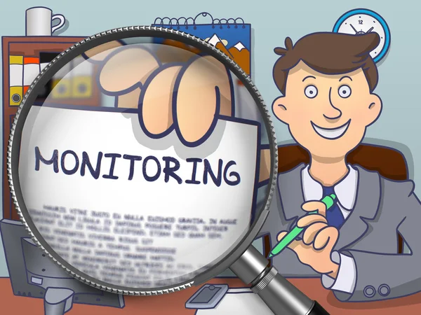 Monitoring through Lens. Doodle Concept. — Stock Photo, Image