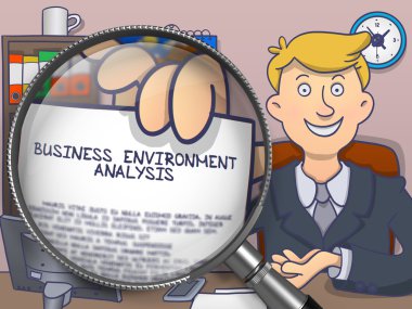 Büyüteç ile İş Ortamı Analizi. Doodle Tasarım.