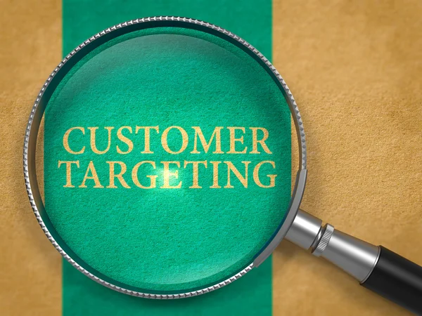 Customer Targeting through Loupe on Old Paper. — Stock Photo, Image