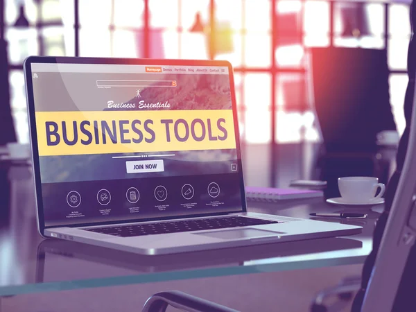 Business Tools Concept on Laptop Screen. — Stock Photo, Image