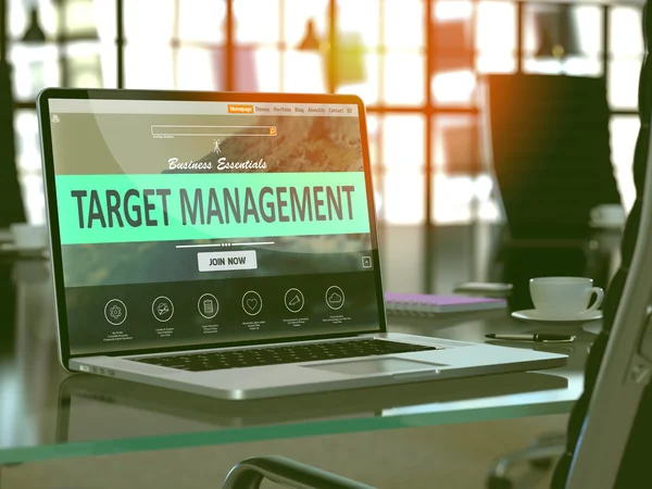 Target Management Concept on Laptop Screen. — Stok fotoğraf