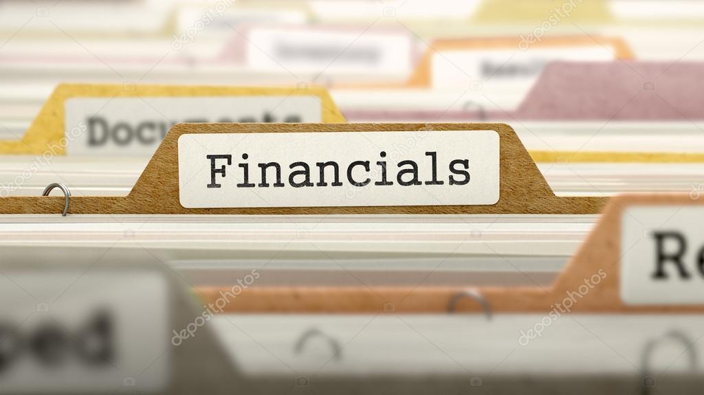 Financials Concept. Folders in Catalog.