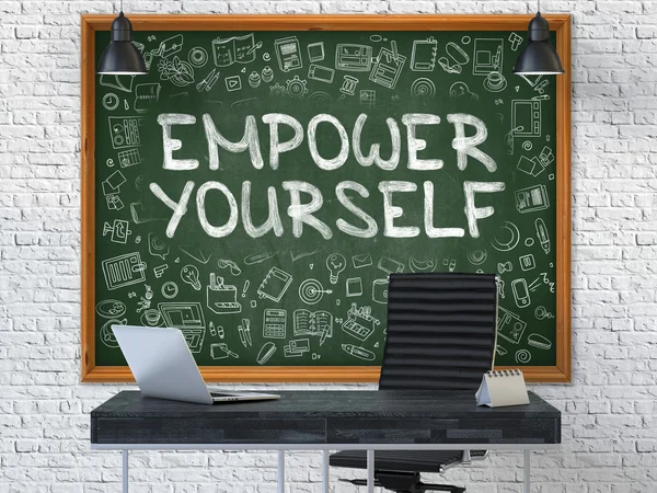 Empower Yourself Concept. Doodle Icons on Chalkboard. — 图库照片