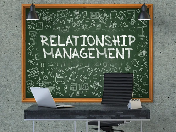 Relationship Management - Hand Drawn on Green Chalkboard. — Zdjęcie stockowe