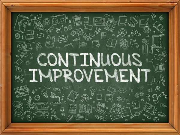 Hand Drawn Continuous Improvement on Green Chalkboard. — Stock Photo, Image