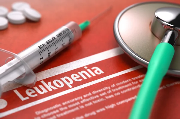 Leukopenia - Printed Diagnosis on Orange Background. — стокове фото