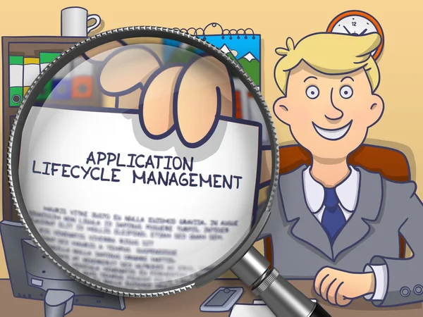 Application Lifecycle Management through Magnifying Glass. — 스톡 사진