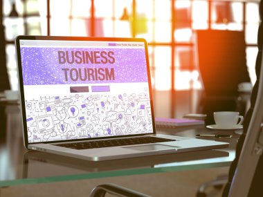 Business Tourism Concept on Laptop Screen.