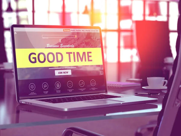 Good Time Concept on Laptop Screen. — 图库照片
