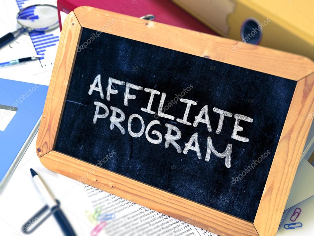 Hand Drawn Affiliate Program on Small Chalkboard.