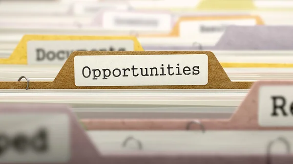 Opportunities Concept on File Label. — Stockfoto