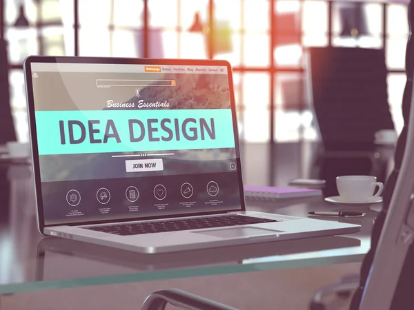 Pantalla para ordenador portátil con concepto de diseño de ideas . — Foto de Stock