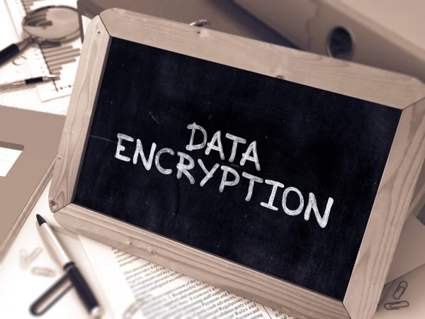 Handwritten Data Encryption on a Chalkboard. — Stock Photo, Image