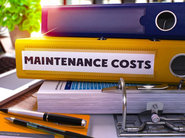 Yellow Office Folder with Inscription Maintenance Costs. — Stockfoto